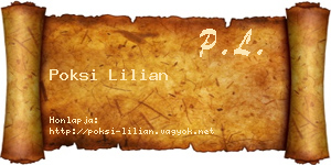 Poksi Lilian névjegykártya